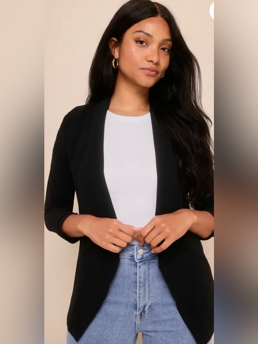 Lulus Miss Punctuality Black Lightweight Blazer XS